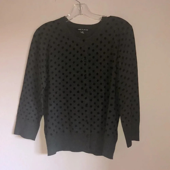 CABLE and gauge button down sweater - Picture 1 of 6